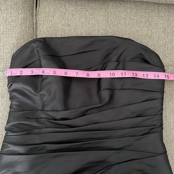 WTOO by Watters & Watters Black Ruched Strapless Wedding Cocktail Dress Size10 - Picture 7 of 9